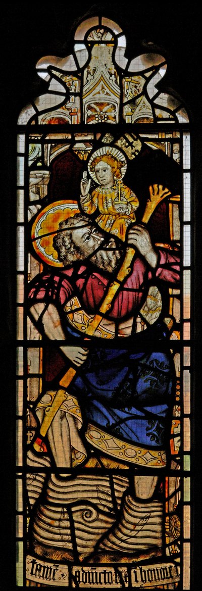 Window Ew depicting St Christopher by English School