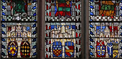 Window Ew depicting shields of arms by English School