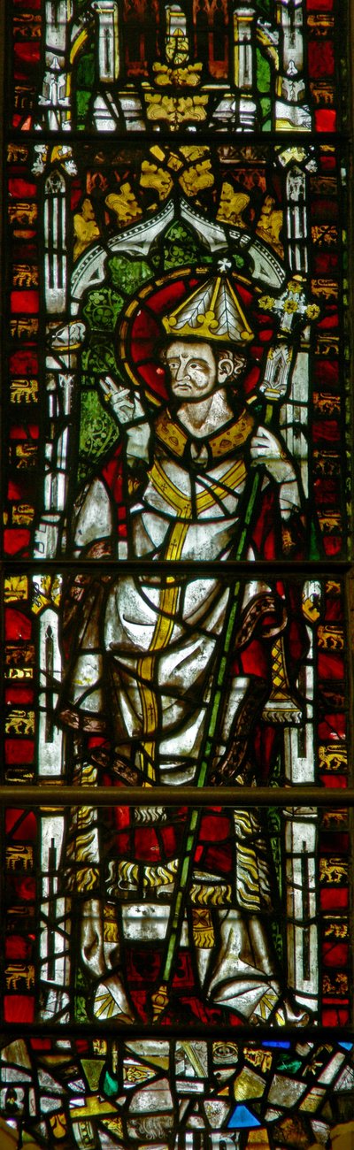 Window depicting a pope-saint by English School