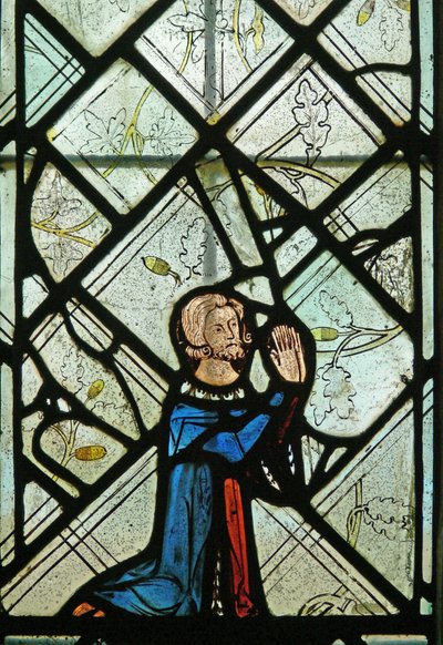 Window depicting a donor by English School