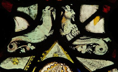 Window depicting grotesques by English School