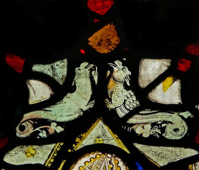 Window depicting dragons by English School