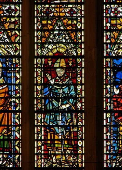 Window Ww depicting an archbishop by English School