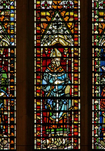 Window Ww depicting an archbishop by English School