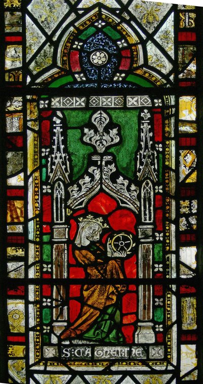 Window depicting St Catherine by English School