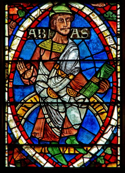Window depicting a genealogical figure: Abia by English School