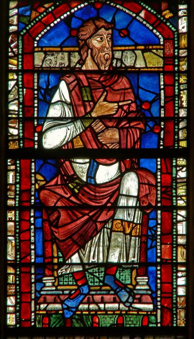 Window depicting a genealogical figure: Aminadab by English School