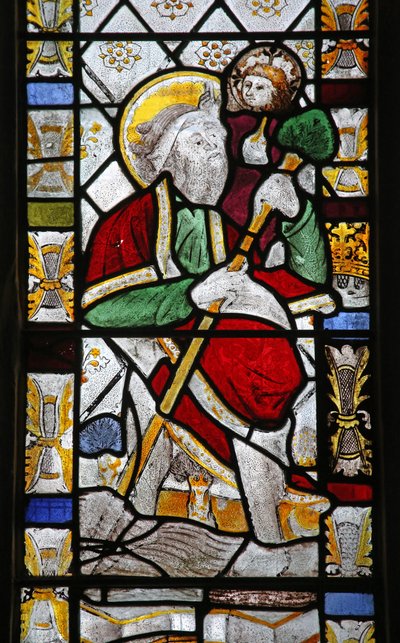 Window depicting St Christopher by English School