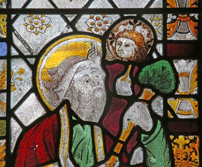 Window depicting St Christopher by English School