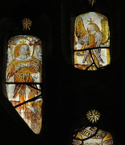 Window 1 depicting musician angels: thrones, seraphim by English School