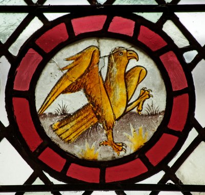 Window depicting an eagle by English School