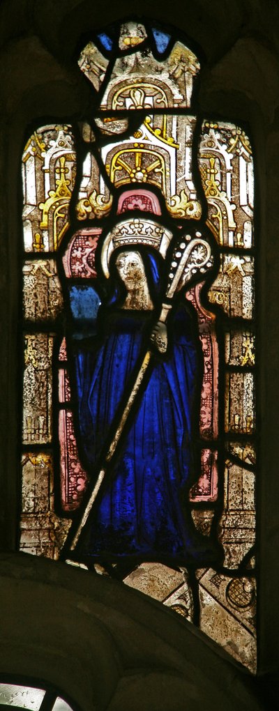 Window depicting St Etheldreda? by English School