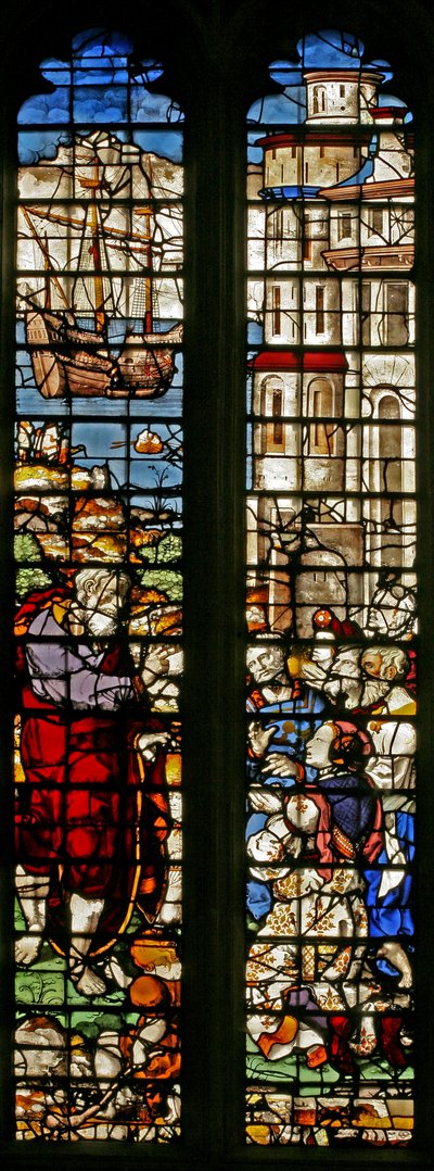 Window w23 depicting St Paul bids farewell by English School