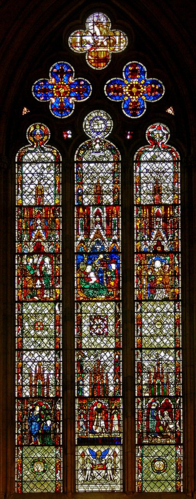 Window w27 depicting New Testament scenes by English School