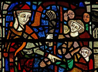 Window w38 depicting the administration of penance by English School