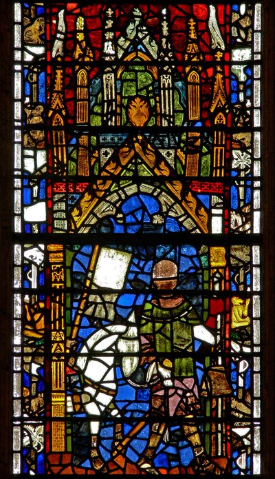 Window w40 depicting pilgrim donors by English School
