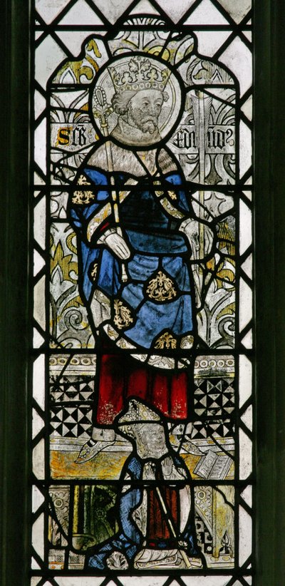 Window depicting St Edmund by English School