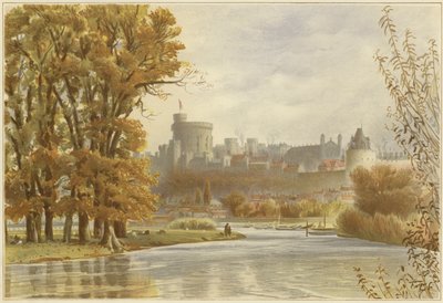 Windsor Castle from the Thames by English School