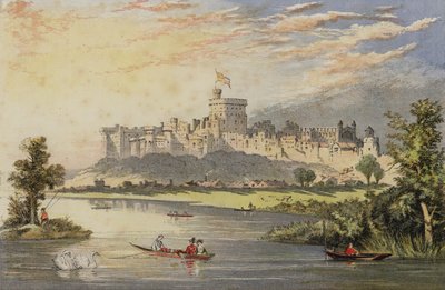 Windsor Castle from the Thames by English School