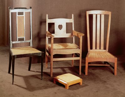 Arts and Crafts chairs, c.1896-1925 by English School English School