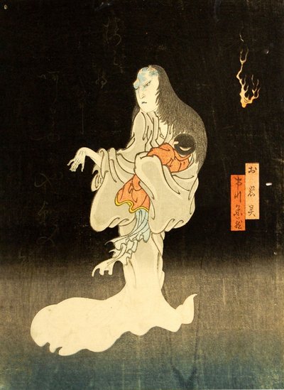 Ichikawa Yonezo as the Ghost of Oiwa, 1865 by Enjaku