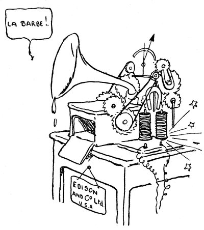 Edison phonograph cartoon by Enzo Manfredini