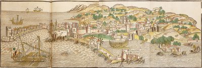 Panoramic view of Rhodes by Erhard Reuwich