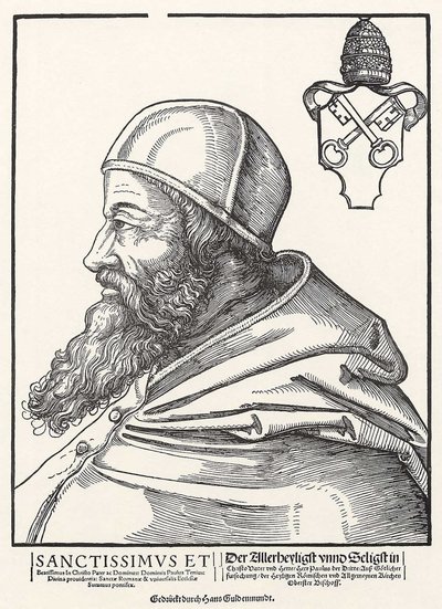 Portrait of Pope Paul III Farnese by Erhard Schon