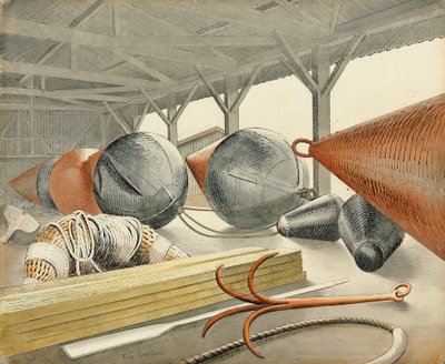 Buoys and Grappling Hook, 1933 by Eric Ravilious