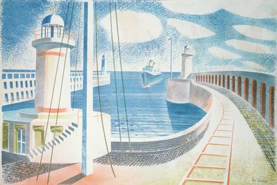 Newhaven Harbour by Eric Ravilious