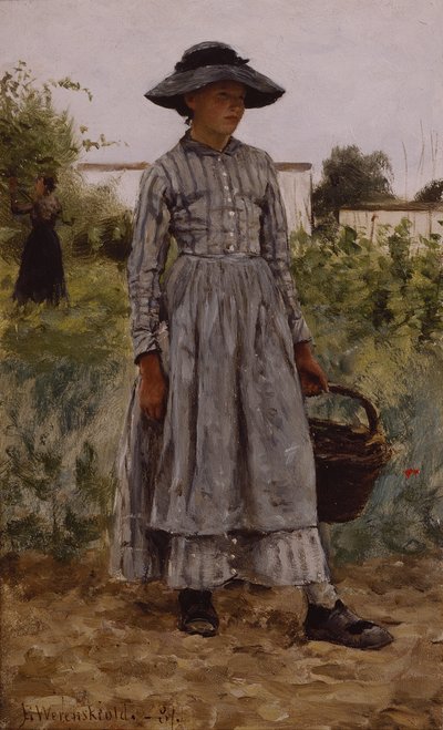 Girl with basket by Erik Theodor Werenskiold