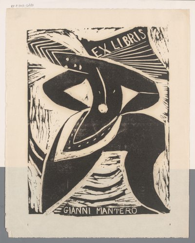 Ex Libris of Gianni Mantero by Erna Levy Friedländer