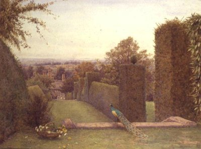 Abberton Church from Rous Lench Court by Ernest Arthur Rowe
