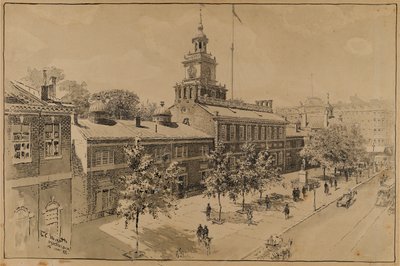 Philadelphia, Independence Hall, Chestnut Street by Ernest C. Peixotto