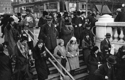 Entrance to a Metro station, Paris, 1931 by Ernest Flammarion