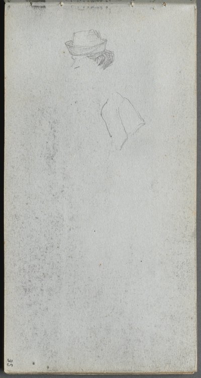 Sketchbook, Page 35: Study of a Head by Jean Louis Ernest Meissonier