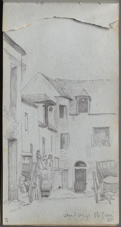 Sketchbook, page 39: Street Scene by Jean Louis Ernest Meissonier