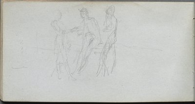 Sketchbook, page 42: Three Figures by Ernest Meissonier