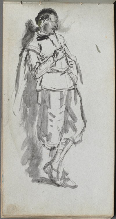 Sketchbook, page 46: Standing Male Figure by Ernest Meissonier