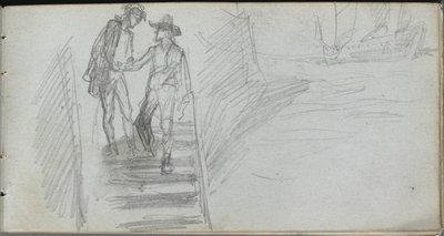 Sketchbook, page 64: Figures on a Stairway by Ernest Meissonier