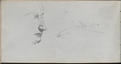 Sketchbook, Page 80: Study of Faces by Jean Louis Ernest Meissonier