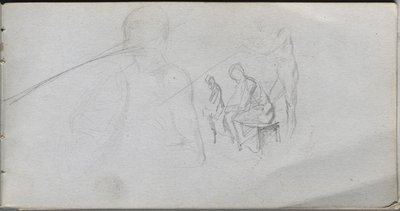 Sketchbook, page 98: Study of Figures by Jean Louis Ernest Meissonier