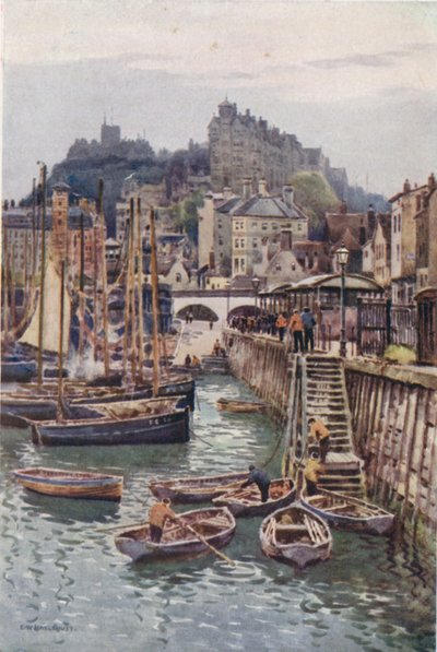 The Fishing Harbour, Folkestone by Ernest William Haslehust