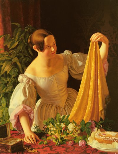 Girl Inspecting her Birthday Presents by Ernst Harmann Schlichting