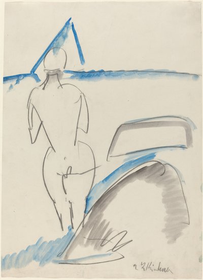 Bather on the Beach by Ernst Ludwig Kirchner