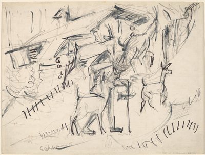 Goatherd with Goats by Ernst Ludwig Kirchner