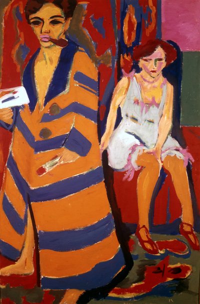 Self Portrait with a Model by Ernst Ludwig Kirchner
