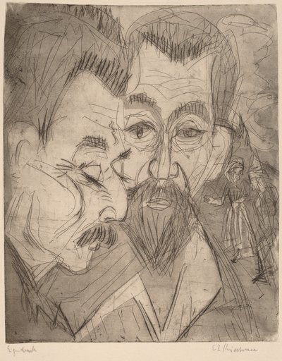 Two Peasant Heads, 1920 by Ernst Ludwig Kirchner