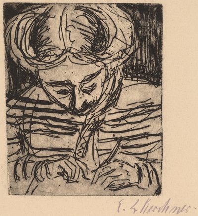 Young Girl Drawing by Ernst Ludwig Kirchner
