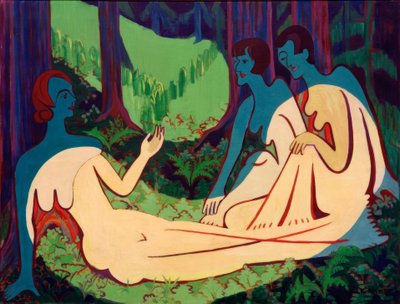 Nudes in the Forest (large version) by Ernst Ludwig Kirchner